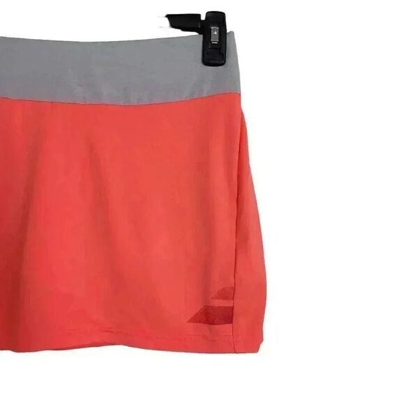 Babolat Girl's Fleuro Red & Gray Waistband Tennis Skirt w Briefs - Picture 4 of 12